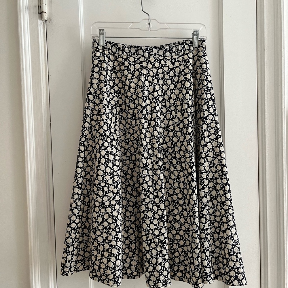 Floral Black and White Women's Skirt